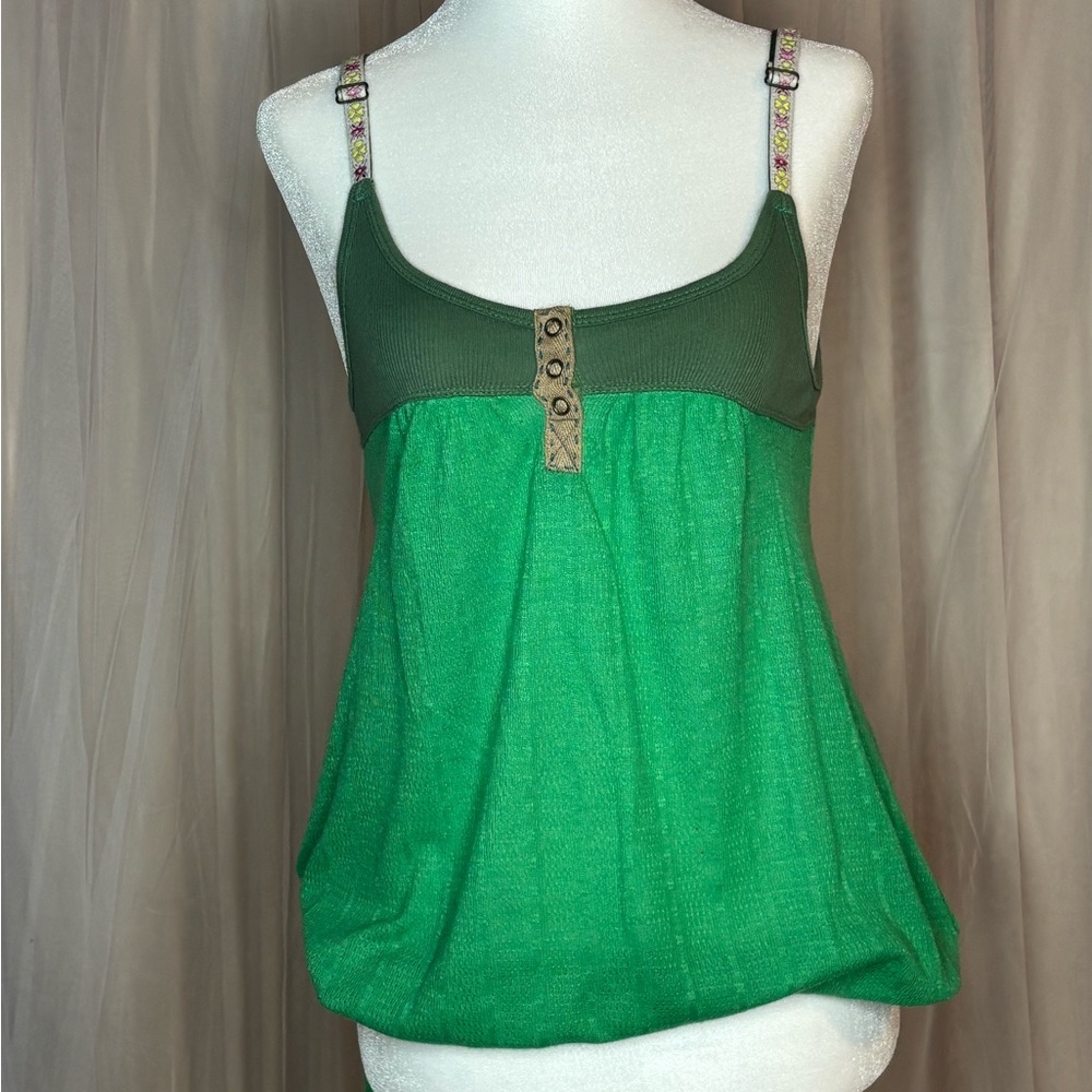 Free People Green Bustier Camisole Tank Top